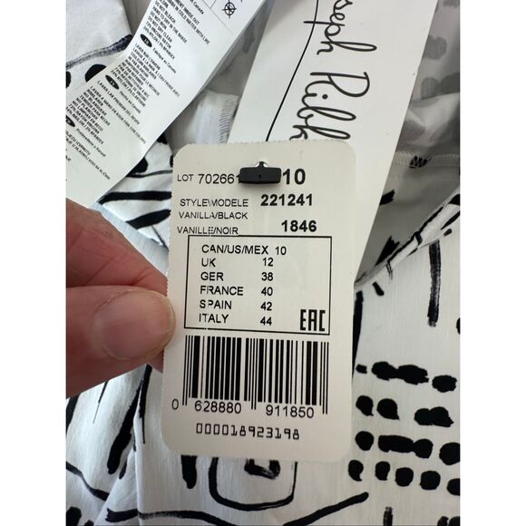 NWT Joseph Ribkoff Vanilla Black Abstract Art to Wear Print Crop Pants Style 221 - Picture 8 of 13